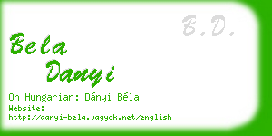bela danyi business card