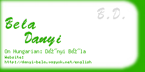 bela danyi business card